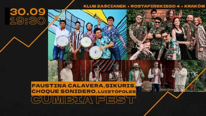 Cumbia Festival Kraków: Choque Sonidero, Faustina Calavera, Sikuris, Luistófoles