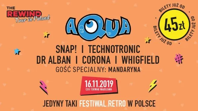 The Rewind Tour in Poland: Aqua, Snap!, Technotronic, Dr. Alban, Corona, Whigfield