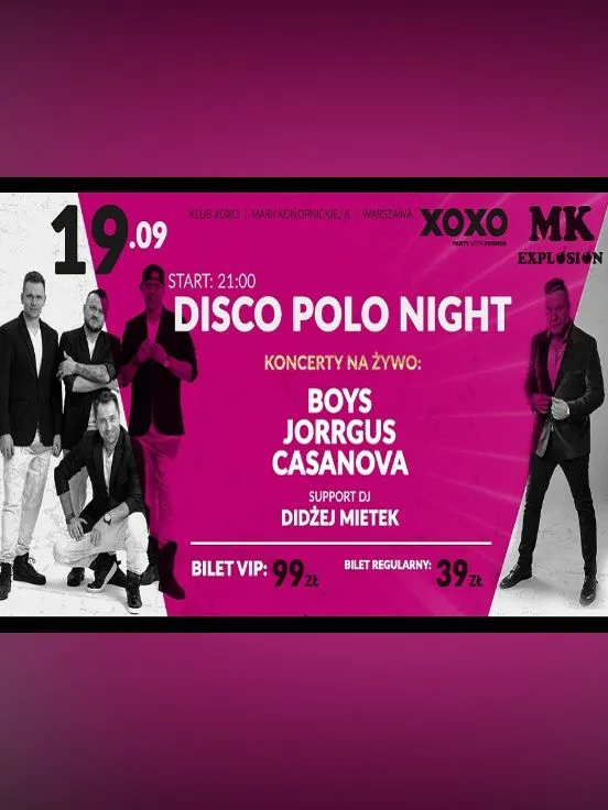 Disco Polo Night: Boys, Casanova, Jorrgus