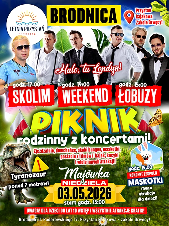 Piknik Rodzinny z koncertami: Skolim, Weekend, Łobuzy