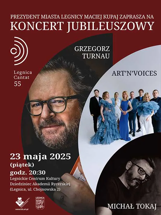 Koncert Jubileuszowy Legnica Cantat 55: Grzegorz Turnau, Zespół Wokalny Art'n'Voices i Michał Tokaj