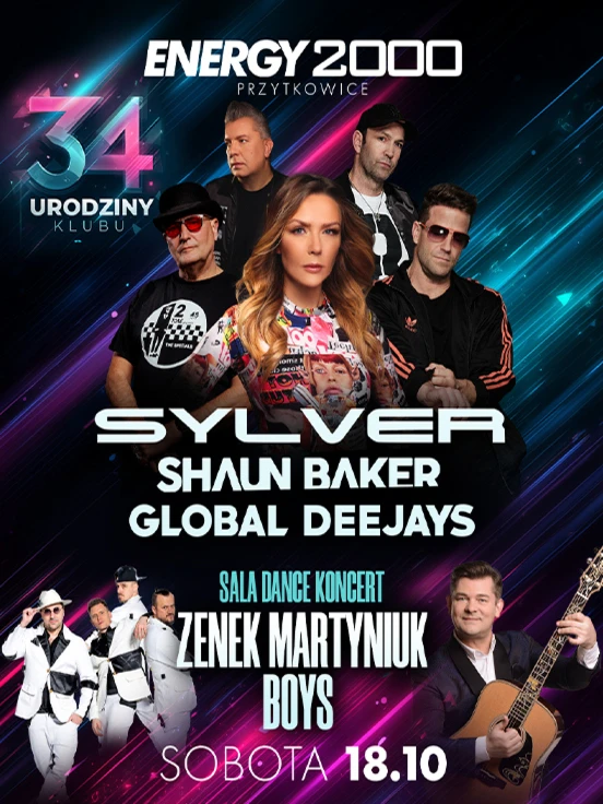 Sylver + Shaun Baker + Global Deejays + Zenon Martyniuk + Boys - 34. Urodziny Energy 2000