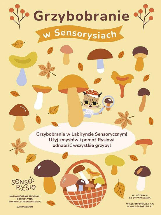 Labirynt Sensoryczny "GRZYBOBRANIE" dla dzieci od 5 do 8 lat