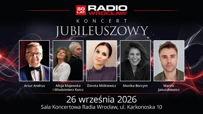 Koncert Jubileuszowy Radia Wrocław: Artur Andrus, Alicja Majewska z Włodzimierzem Korczem, Dorota Miśkiewicz, Monika Borzym, Marcin Januszkiewicz